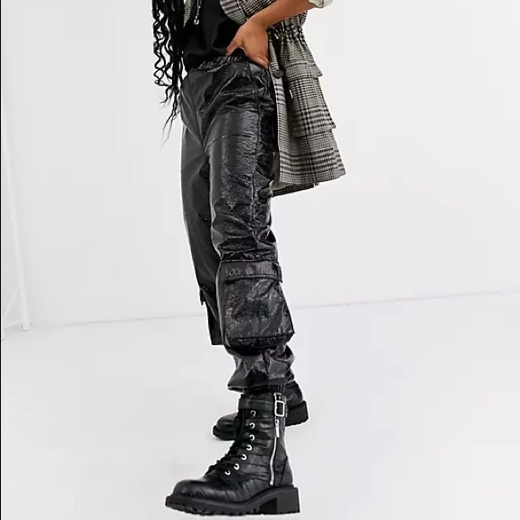 ASOS Design Vinyl Jogger with Utility Pockets - Picture 3 of 4